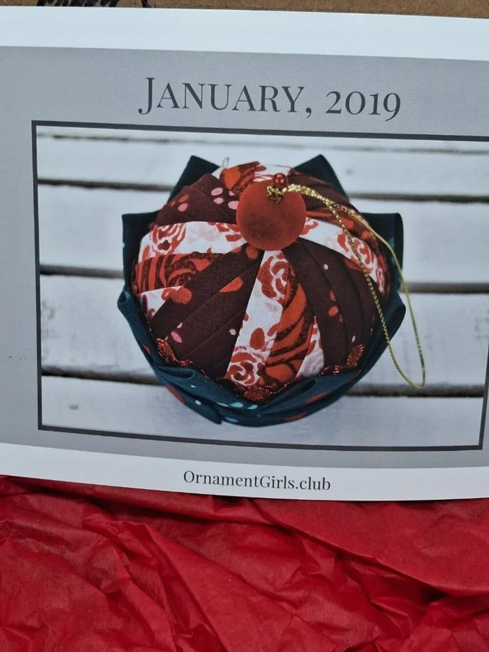 Ornament Girls Club Kit of the Month January 2019 -Pattern, Supplies #39 Cupcake